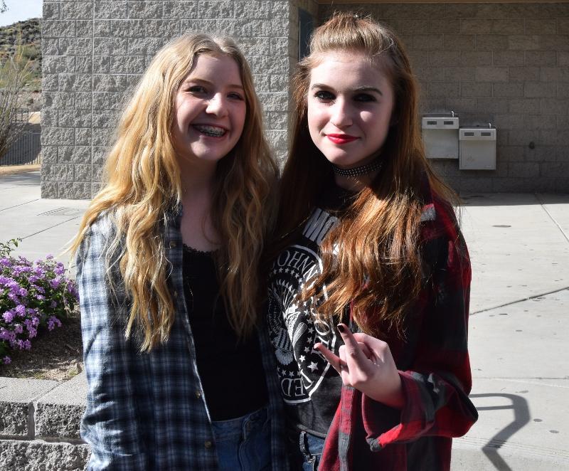 Freshman Serenity  Mitchell and Maddie Worley, dressed up in 90s grunge for decade day.