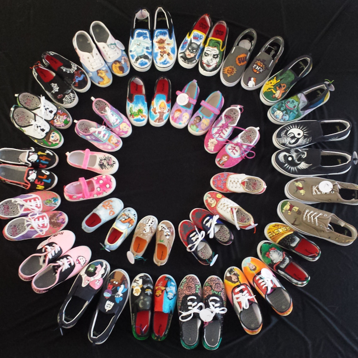 The Kicks4Kiddos team has turned 26 shoes into artful gifts for charity