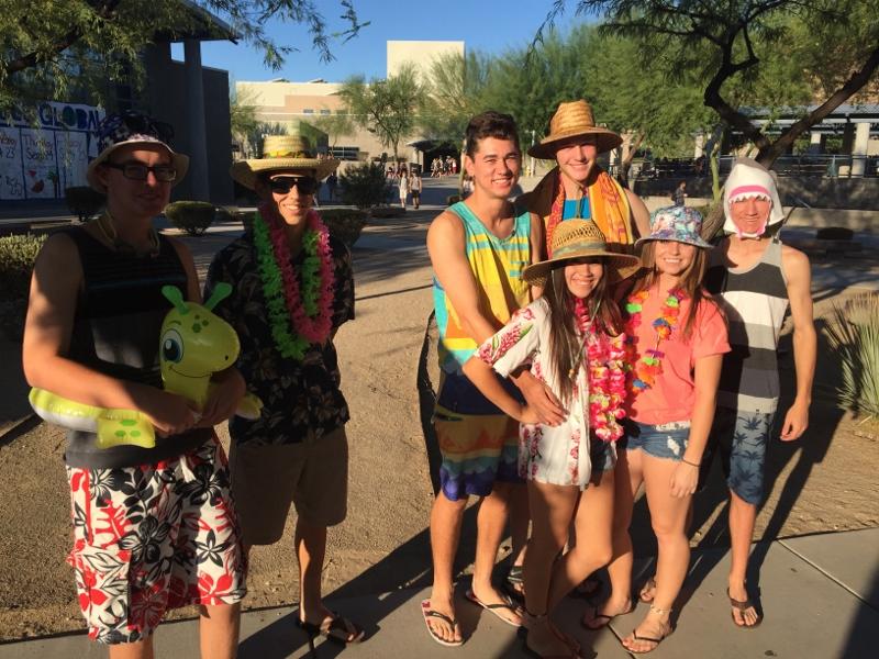 On Thursday morning, many OHS students have on their best beach attire.
Photographed: Jason Katz junior
Brayden Bennett junior
Zacahary Griffin junior
Brandon Moore junior
Anya Aguilar junior
Melissa Krapf junior
Jared Pierce junior