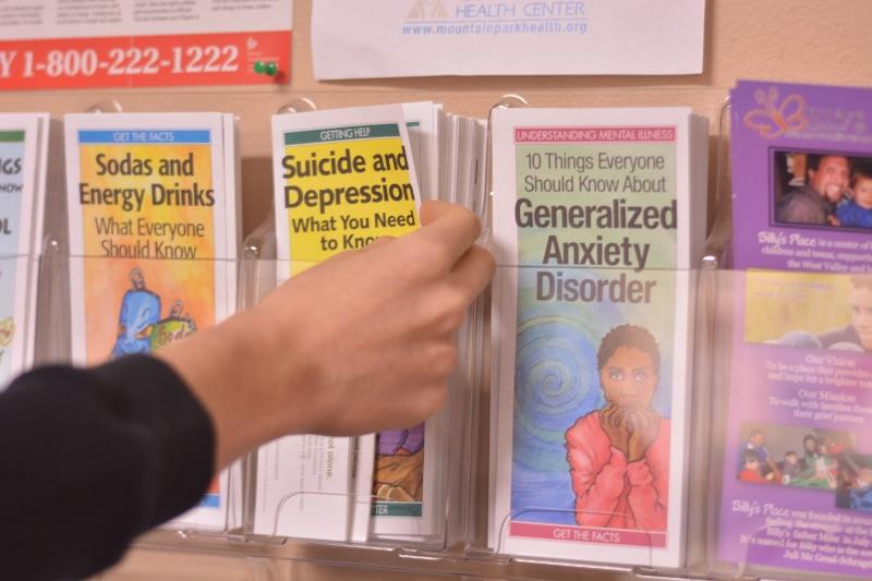 Several pamphlets are available for students in the nurses office, covering topics from not only depression, but stress, diet and more as well.