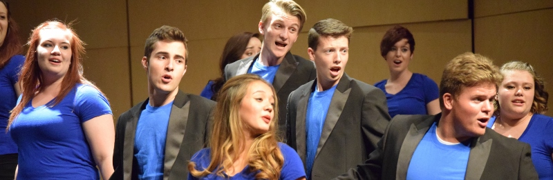 The honor choir, including Olivia Hsu and Jacob Morris singing “Oye la Musica” by Jay Althouse on the night of May 5th. 