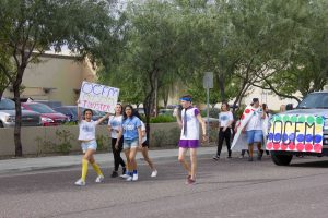 The OHS freshman mentors introduce their twister float for the parade on Sept. 23.