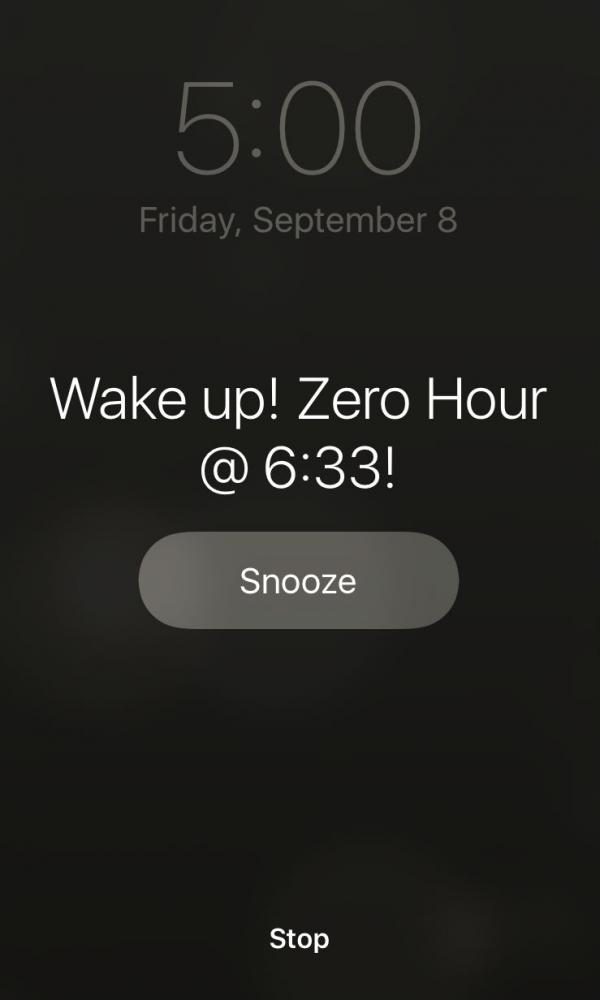 Zero+hour+students+start+an+hour+earlier+and+have+to+arrive+to+school+earlier+than+the+rest+of+the+student+body.