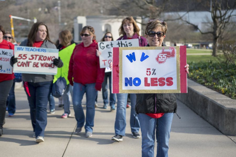 A picture of the teacher strike in West Virginia that encouraged teachers across the nation to protest