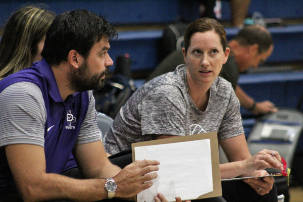 Burbridge coaches her team to a win.