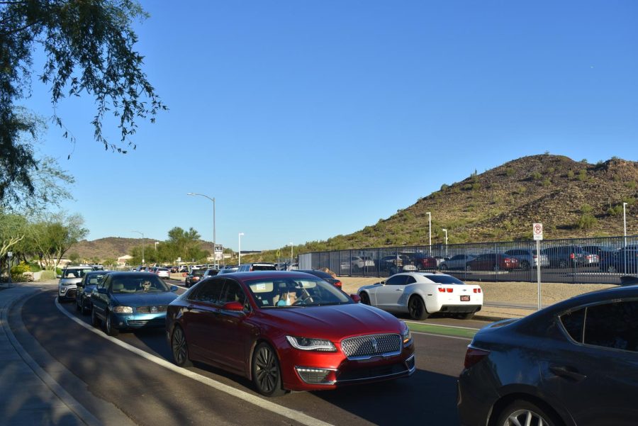 Students and parents endure long wait times in traffic while coming and going from the OHS campus. 