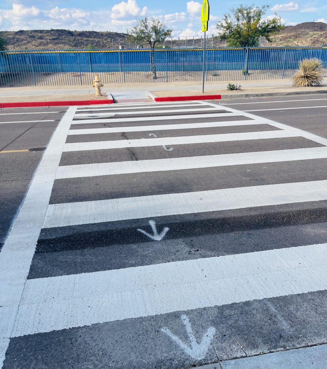 OHS displays its new and improved crosswalk for students. 