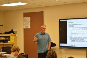 Steve Belles lectures his first period class about dreams.