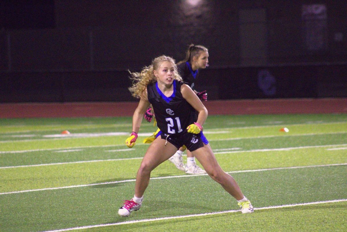 Bella Wolf, Junior, tracks down the ball on defense