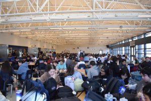 OHS students enjoy their lunch after the initial chaos of lunch dies down. 
