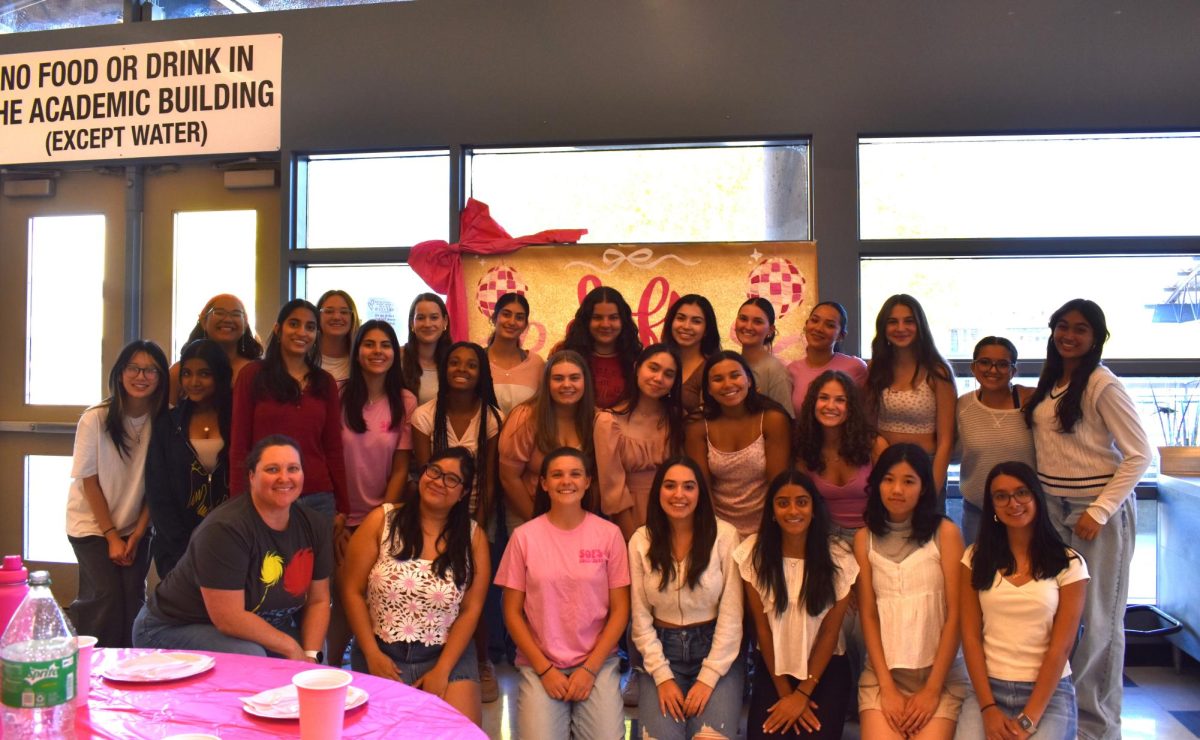 SOFS gathers for a photo at their end of the year banquet to celebrate senior members.