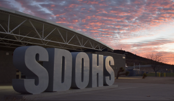 The sun rises over the SDOHS campus. 