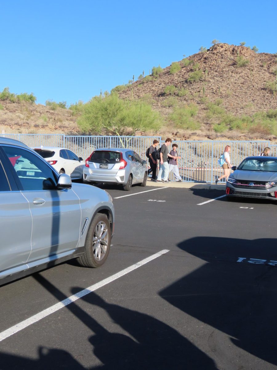 OHS students walk on the sidewalk to avoid the dangerous drivers.