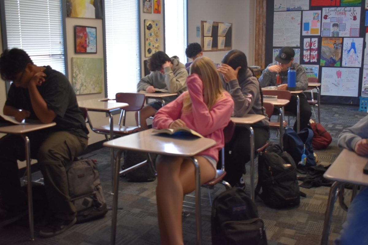 A class silently reading for ten minutes.