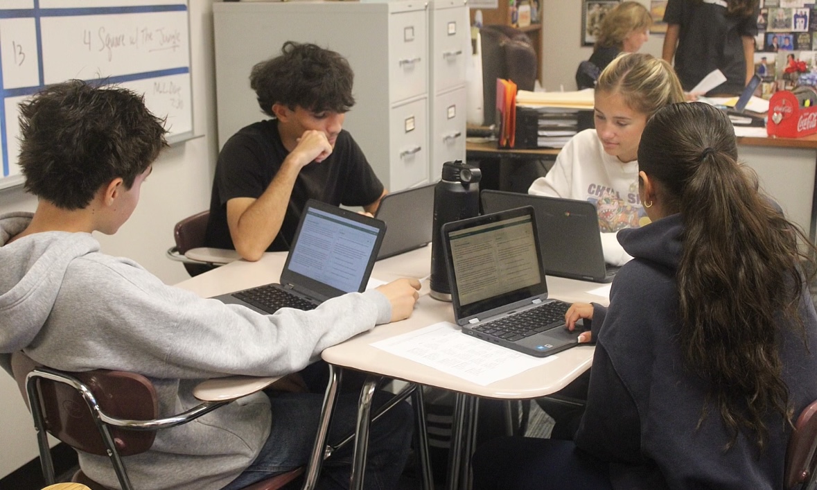 AP Seminar students completing their assignment.