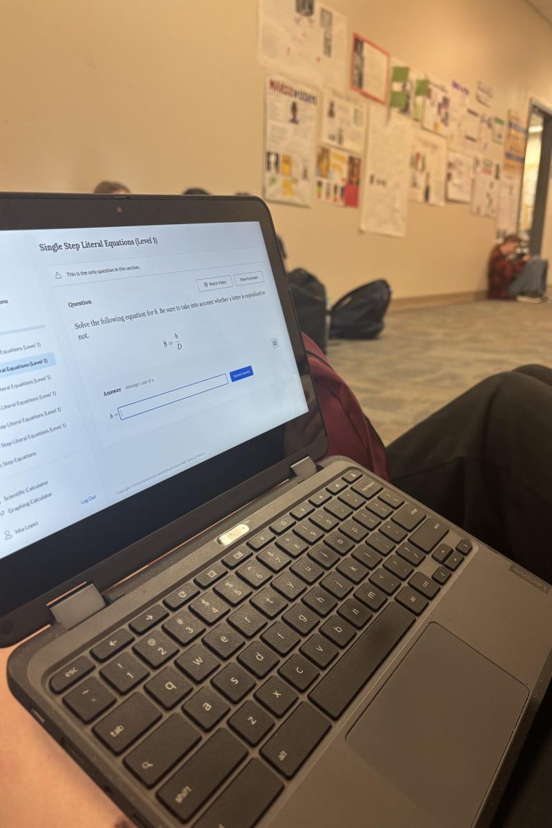 OHS student completing work for their online class.