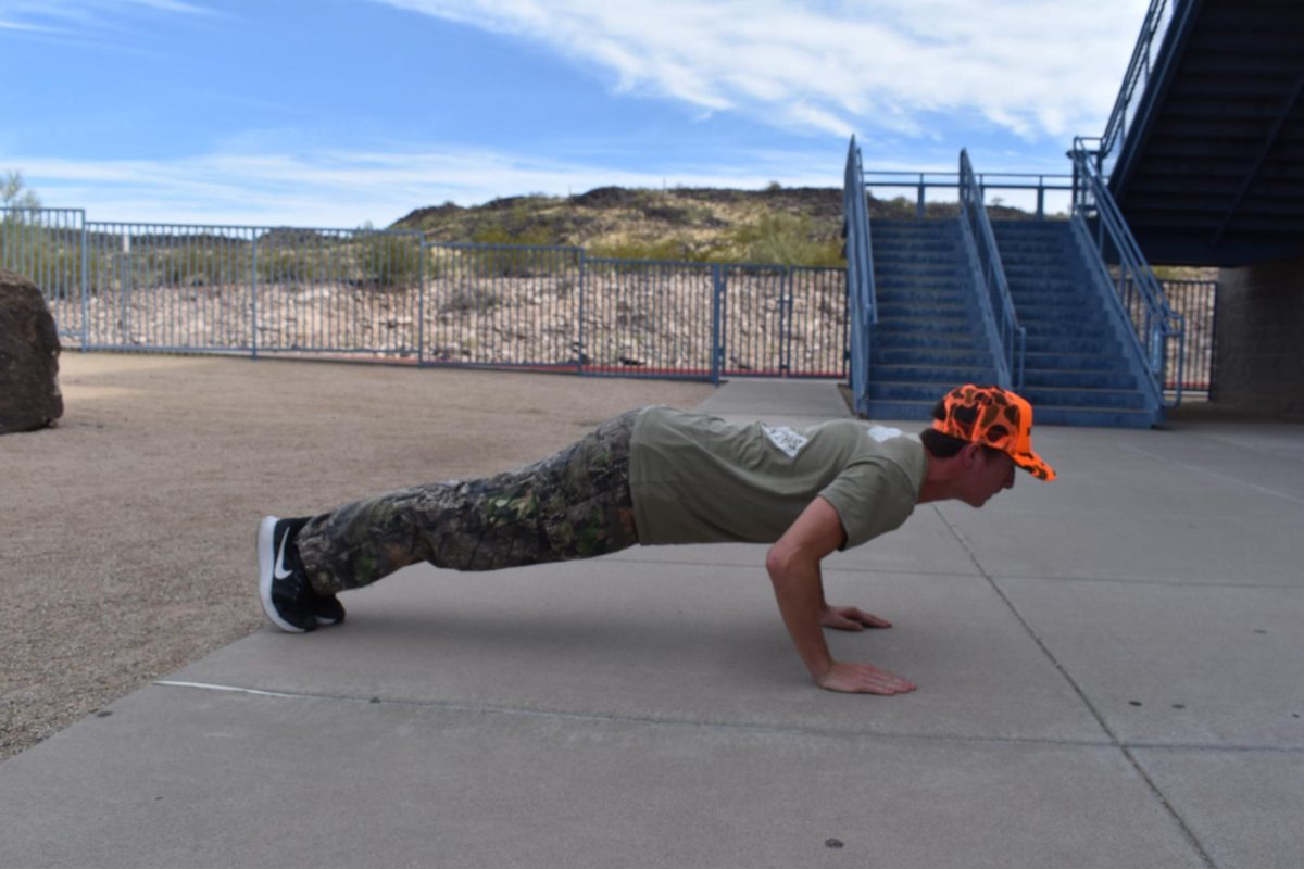 Connor Paffrath, senior, shows his ROTC skills